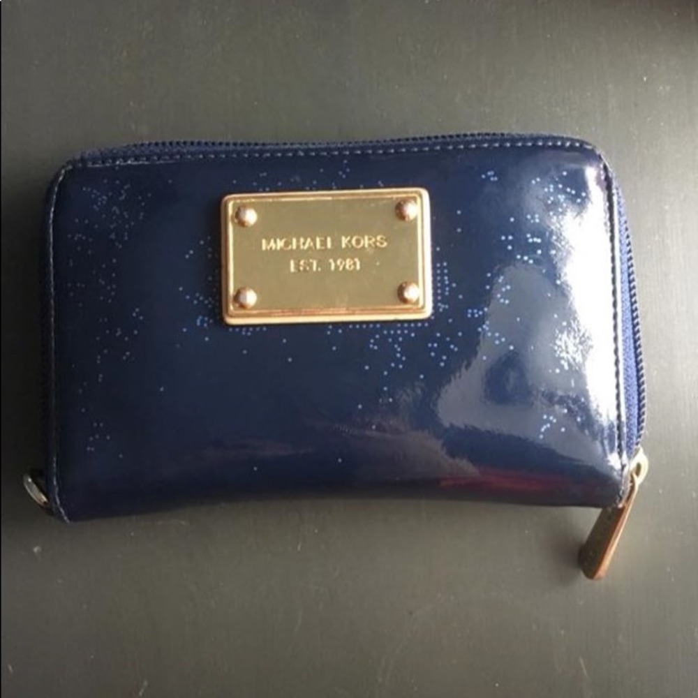Michael Kors blue Patton leather wallet